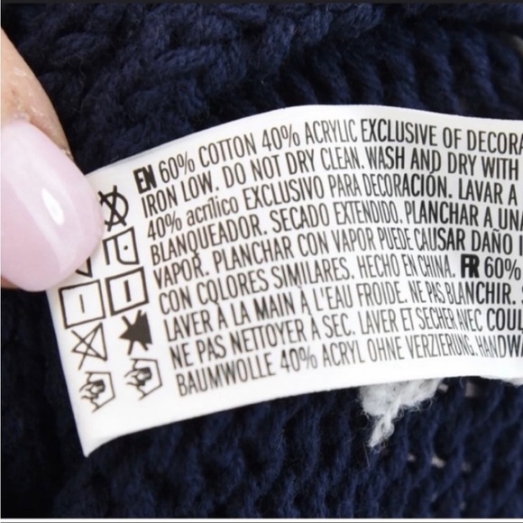 Forever 21 Pom Pom Knit Navy Sweater - Picture 6 of 6